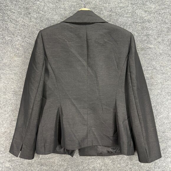 Le Suit Blazer Women 14 Gray Button Up Collared Long Sleeve Lined Classic Fit - Picture 2 of 7